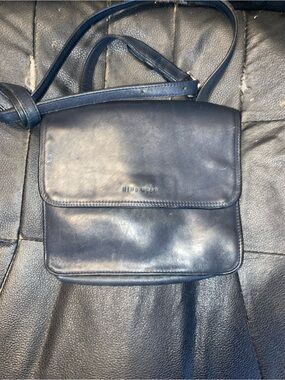 Nine West Navy Leather Messenger Crossbody